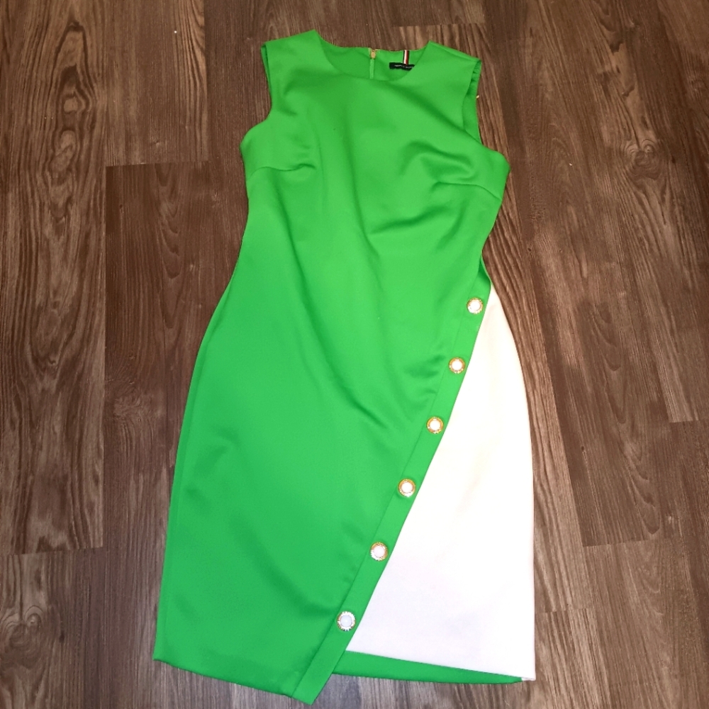 Tommy Hilfiger Asymmetrical Green Cocktail Dress